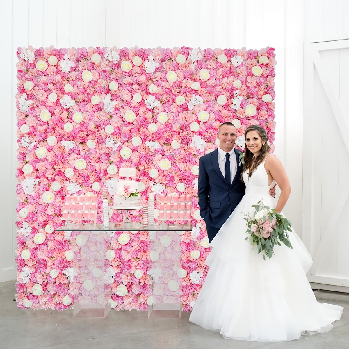 24pcs 5ft*7.48ft Artificial Floral Panels Wall Decor Easy to Assemble Reusable Suitable for Weddings Party Home Decorations