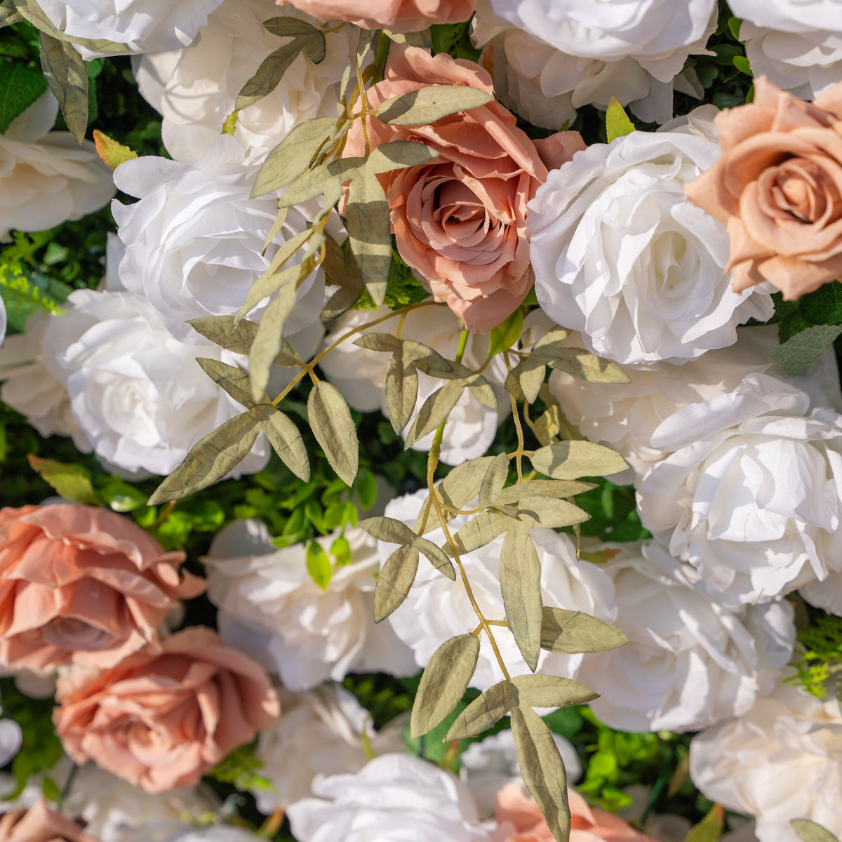 Elara: 3D Champagne & White Silk Rose Roll-Up Curtain Floral Wall Backdrop for Wedding Party & Event Decor(Delivery in 5-7 Days Only USA)) Free Shipping