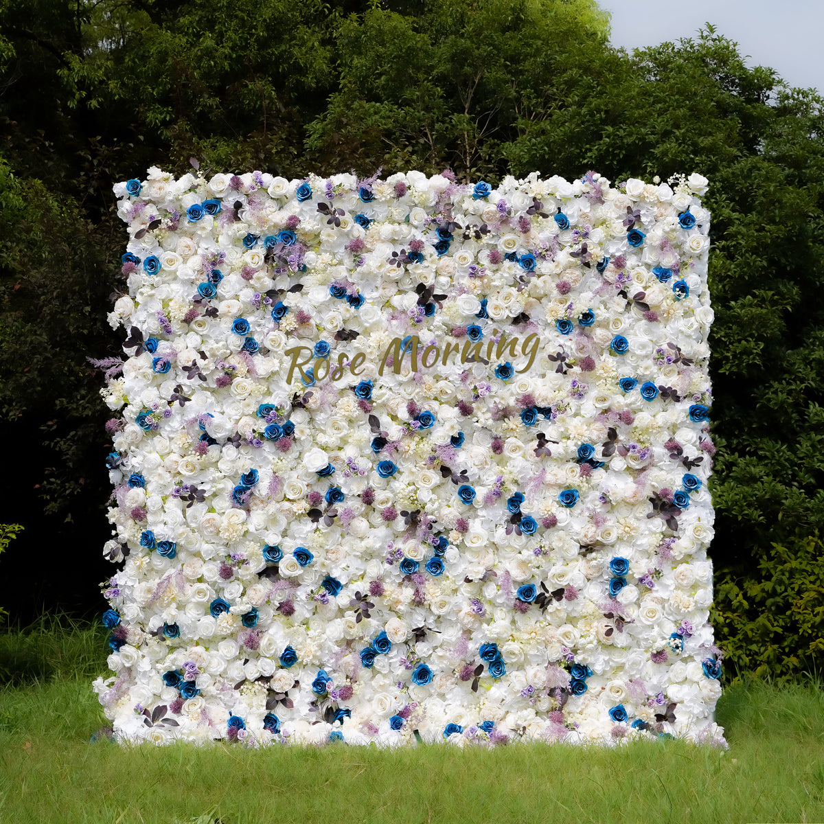 Erin: 3D Fabric Artificial Flower Wall Rolling Up Curtain Flower Wall R795 - 8ft*8ft Rose Morning