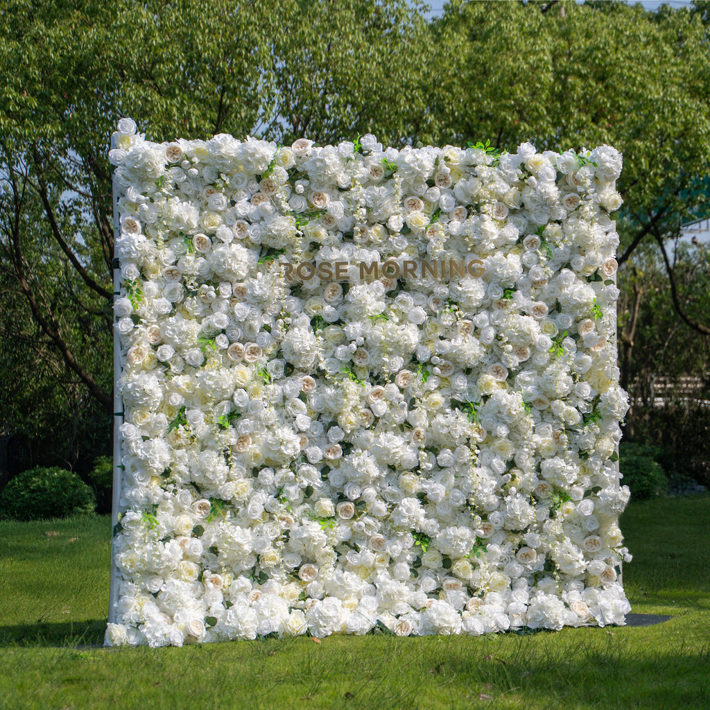 Eve 2025：5D Fabric Artificial rolling up curtain flower wall Free Shipping