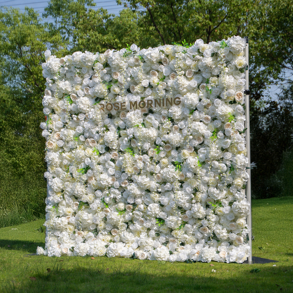 Eve 2025：5D Fabric Artificial rolling up curtain flower wall Free Shipping