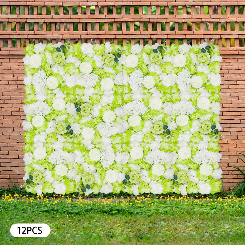 [Flowers Wall Panel] 3D Flowers Wall Panel 15 * 15in Artificial Flower Wall Background Silk Rose Mat