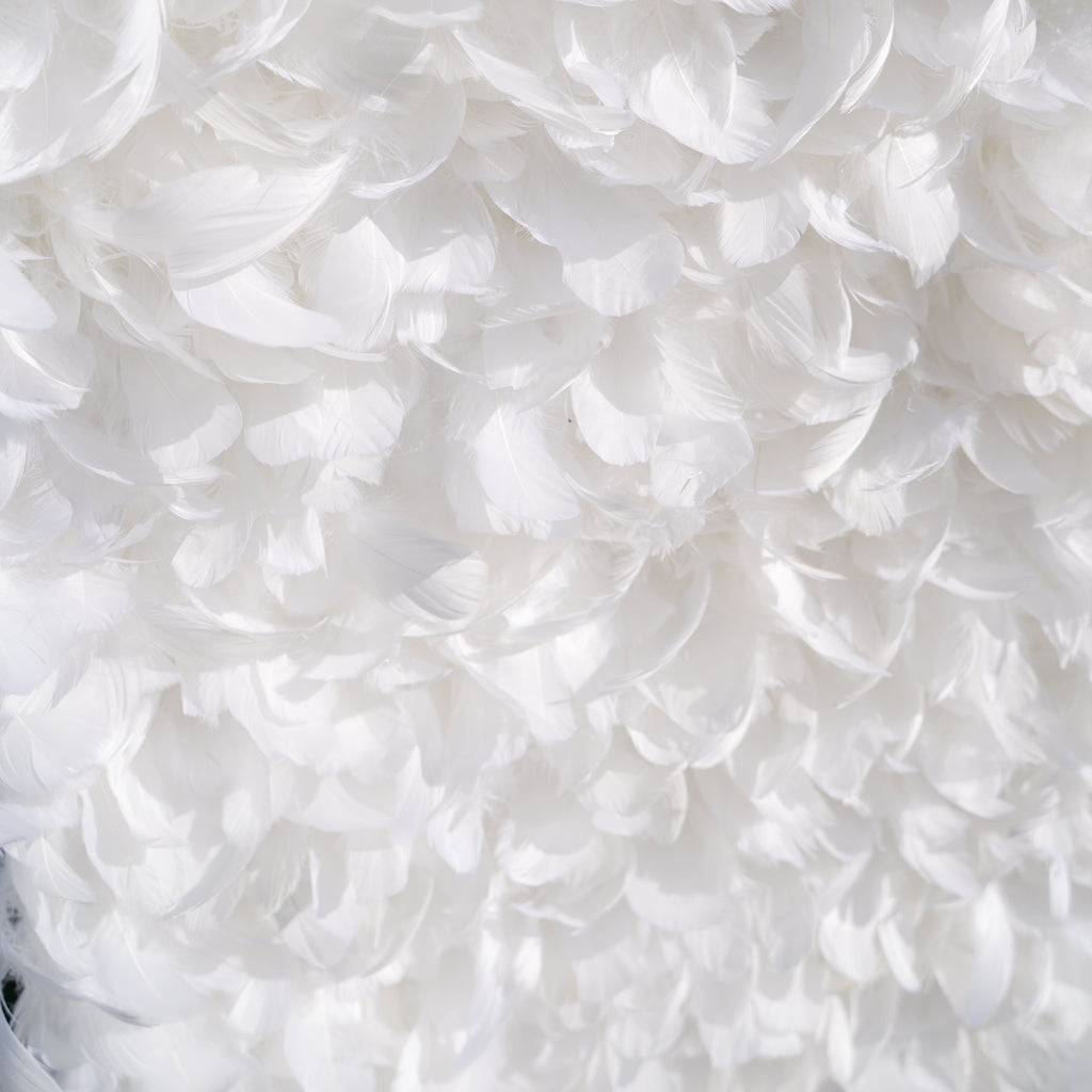 Hilton： Pure White Feather Flower Wall - 5D Fabric Backdrop for Wedding Birthday Party Event Decoration Free Shipping