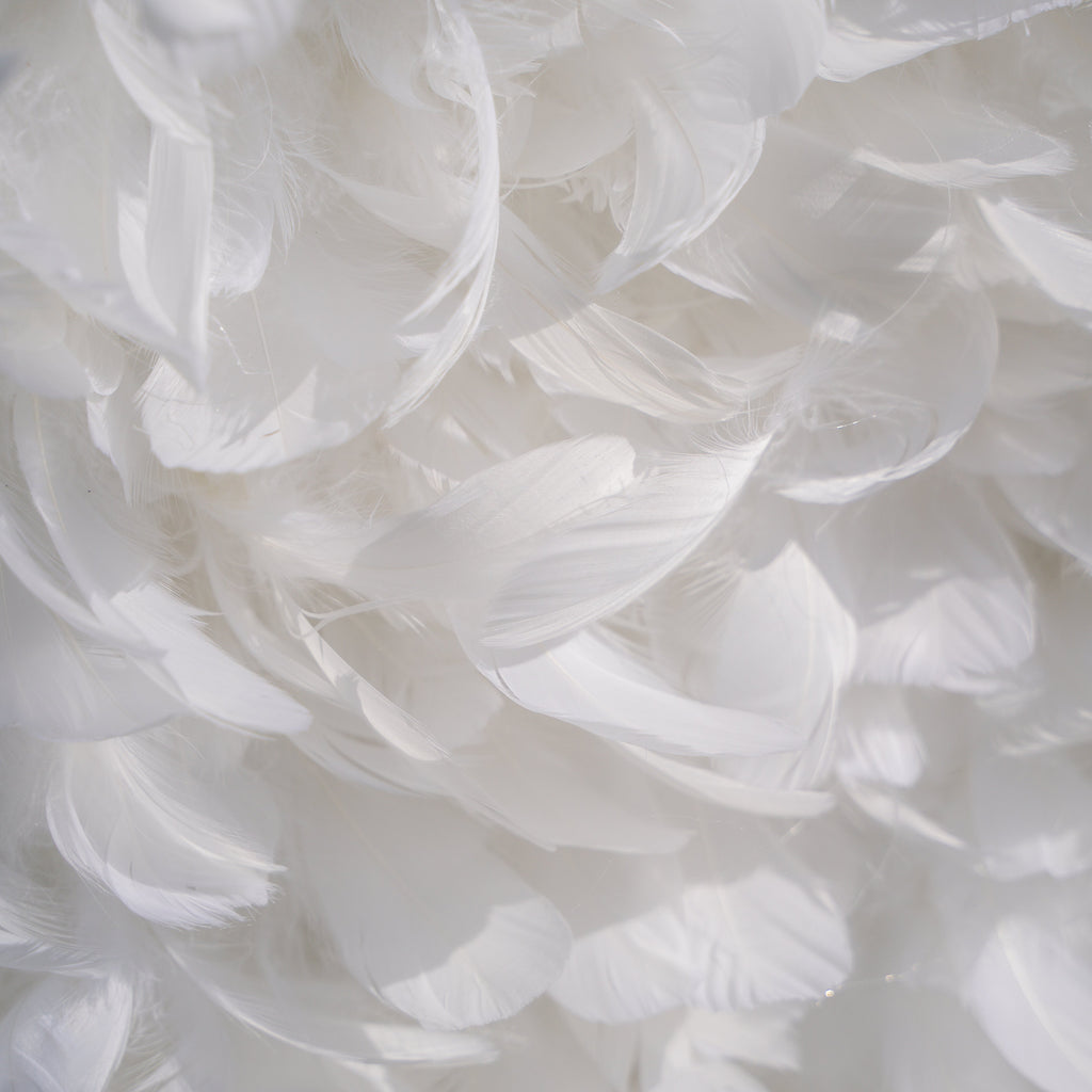 Hilton： Pure White Feather Flower Wall - 5D Fabric Backdrop for Wedding Birthday Party Event Decoration Free Shipping