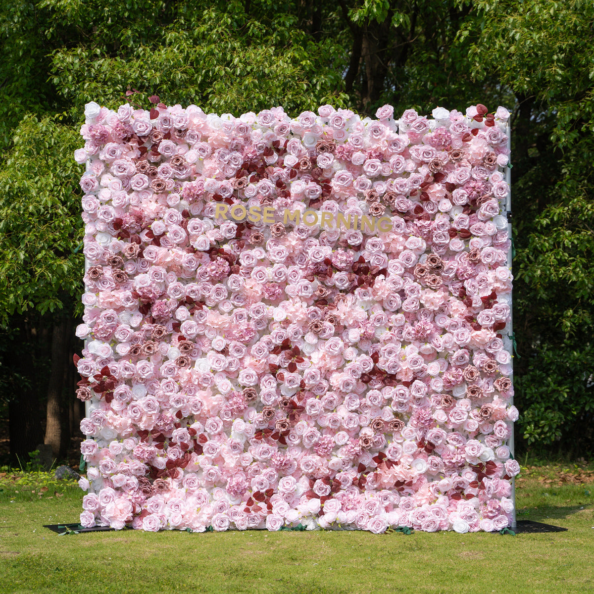 Hush：4D Fabric Artificial zip up curtain flower wall 8ft*8ft Free Shipping