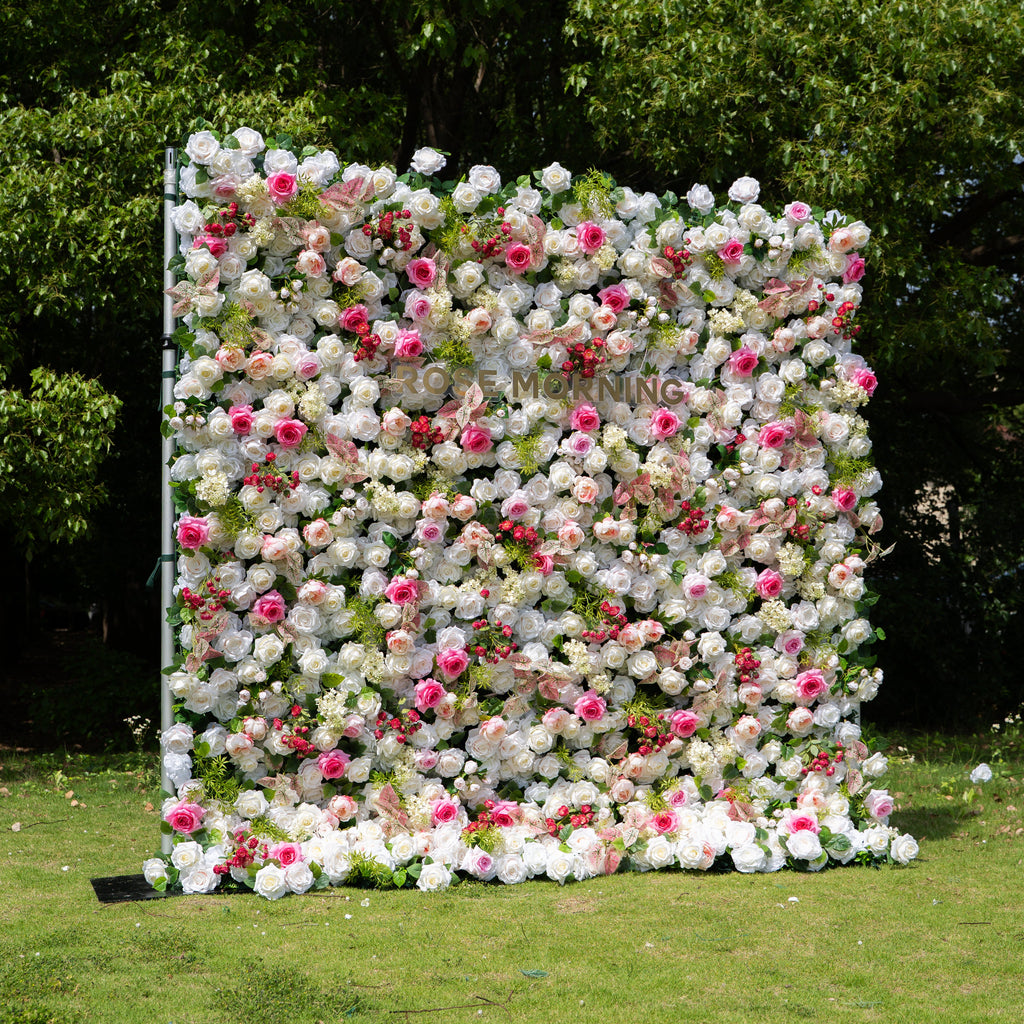 Juana：5D Fabric Artificial rolling up curtain flower wall Free Shipping