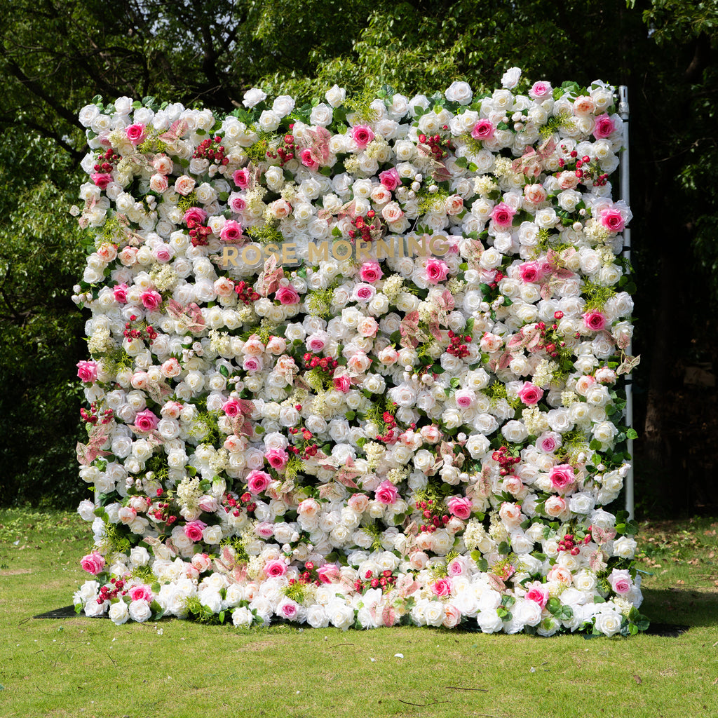 Juana：5D Fabric Artificial rolling up curtain flower wall Free Shipping