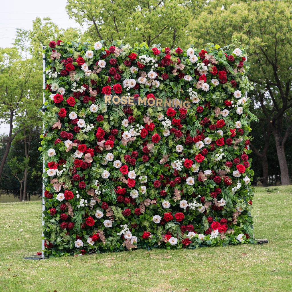 Katy：5D Fabric Artificial rolling up curtain flower wall Free Shipping