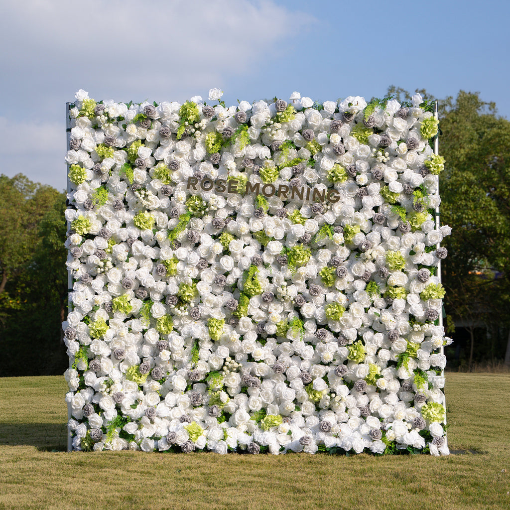 Lavinia：5D Fabric Artificial rolling up curtain flower wall Free Shipping