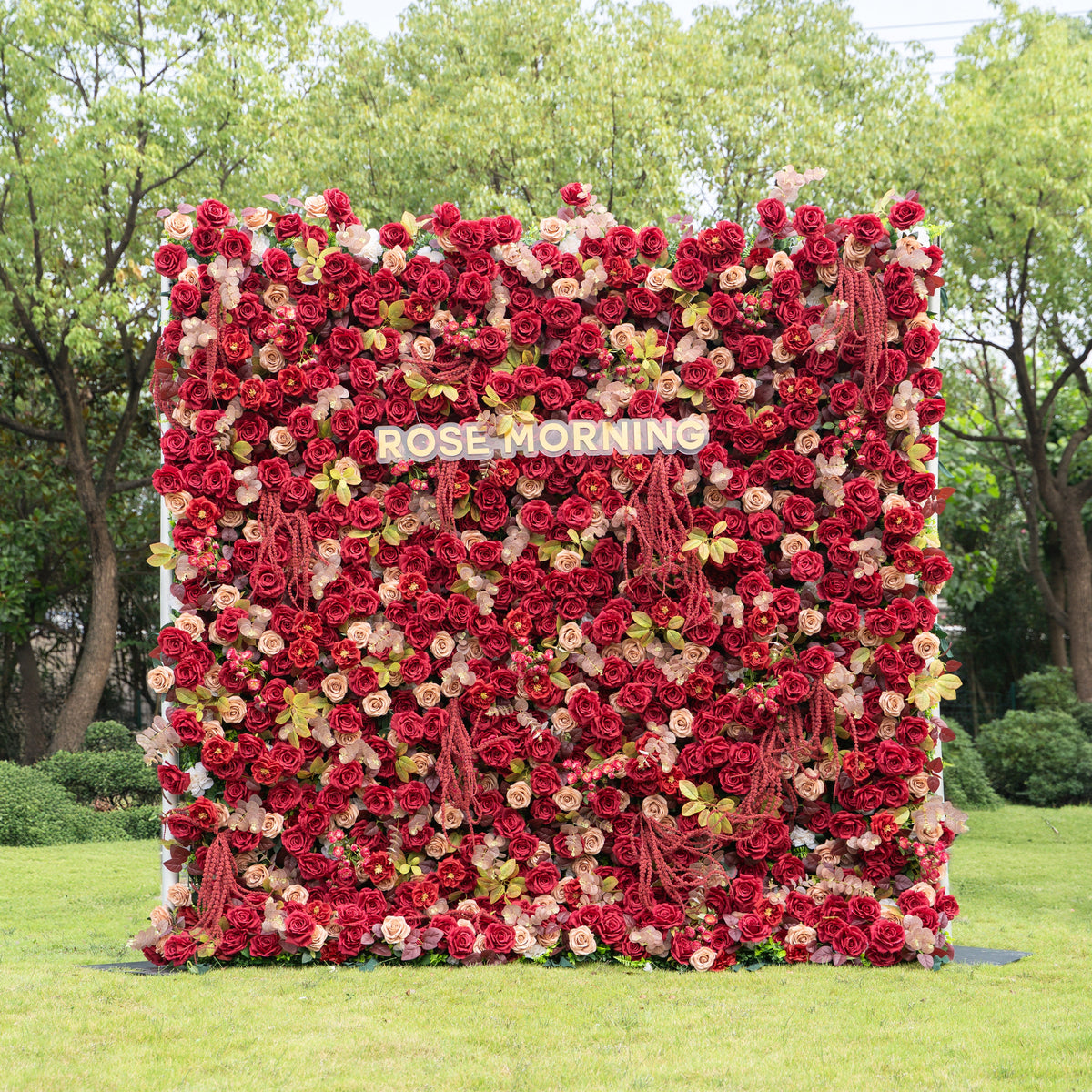 litchi：5D Fabric Artificial zip up curtain flower wall + Free Flower Stand(Ready to ship-Only USA) Free Shipping
