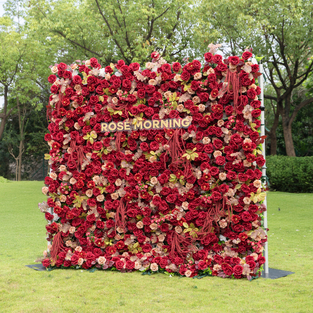 litchi：5D Fabric Artificial zip up curtain flower wall + Free Flower Stand(Ready to ship-Only USA) Free Shipping