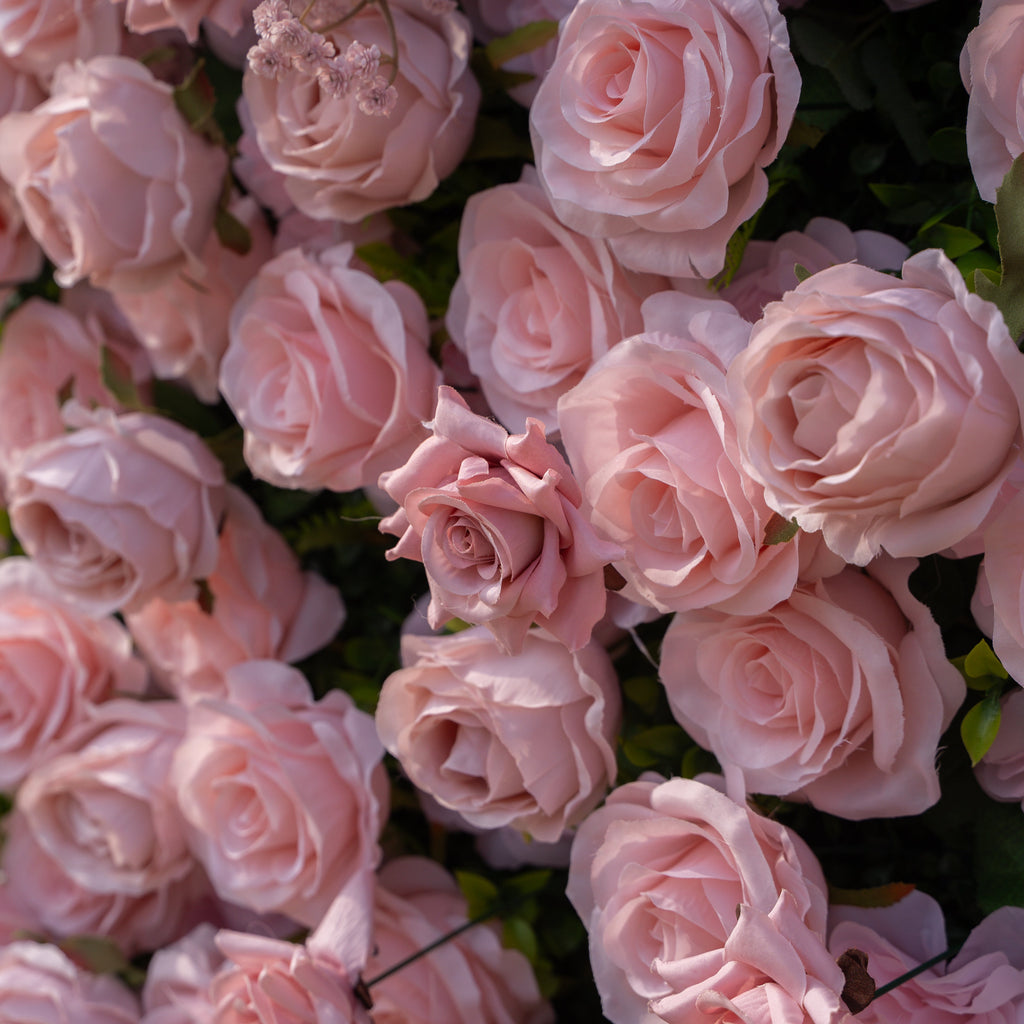 Maris: Luxury 3D Lavender & Blush Silk Rose Floral Wall Roll-Up Fabric Backdrop for Romantic Weddings & Bridal Showers Free Shipping