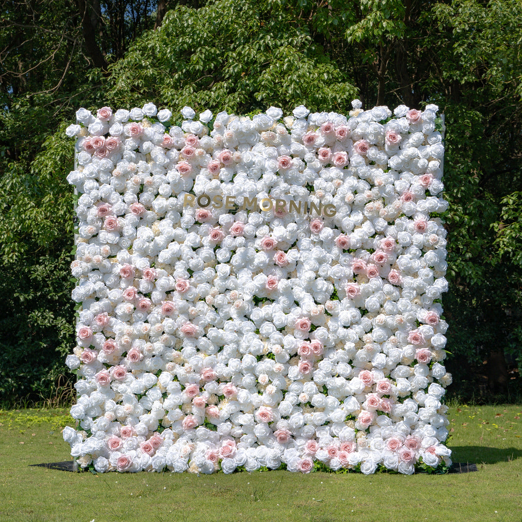 Paisley：5D Fabric Artificial rolling up curtain flower wall (Ready to ship) Rose Morning