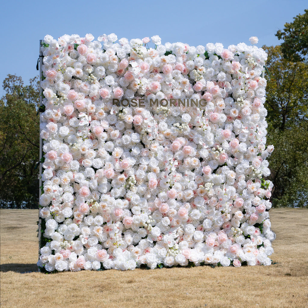 Tiara：5D Fabric Artificial rolling up curtain flower wall Free Shipping