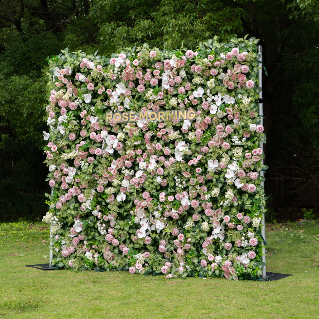 Tori：5D Fabric Artificial rolling up curtain flower wall Free Shipping