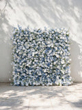 Cerulean：2026 Luxury 5D White & Blue Floral Wall with Greenery Roll-Up Backdrop for Whimsical Bridal Showers Free Shipping